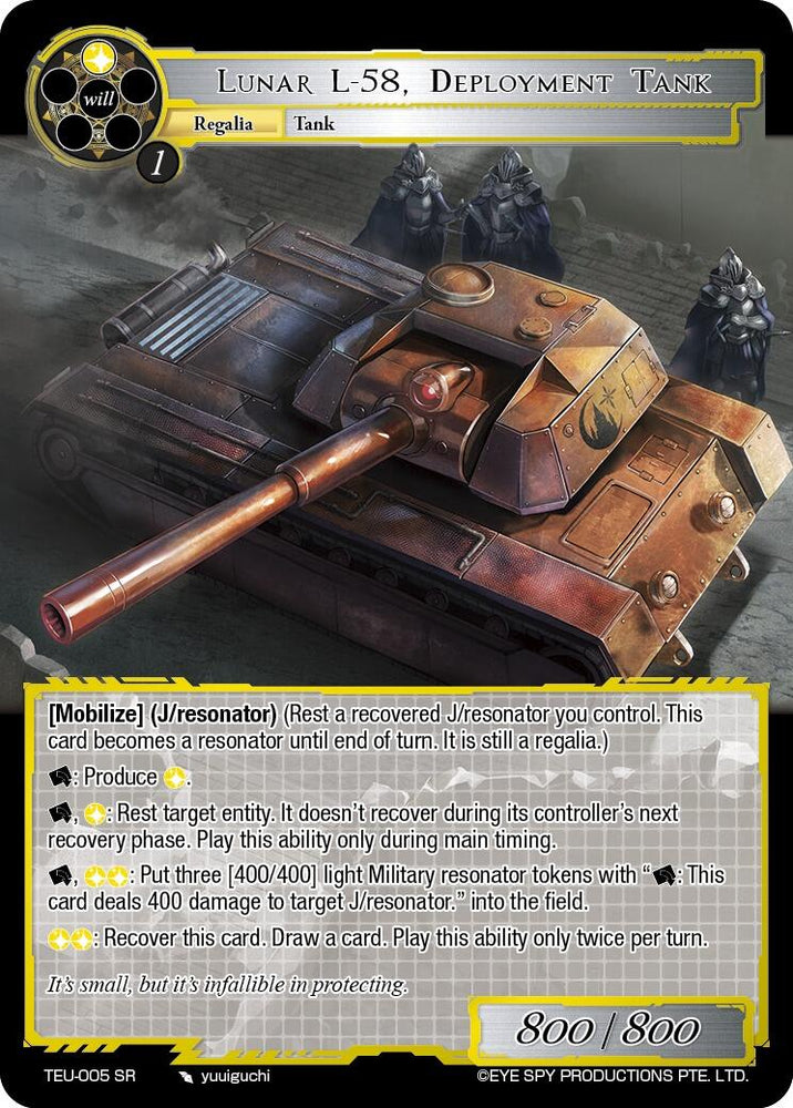 Lunar L-58, Deployment Tank (TEU-005 SR) [Timeless Eclipse of the Underworld]