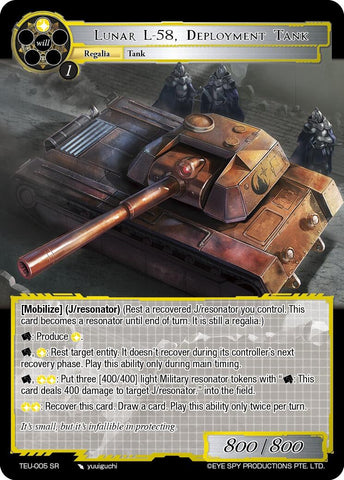 Lunar L-58, Deployment Tank (TEU-005 SR) [Timeless Eclipse of the Underworld]