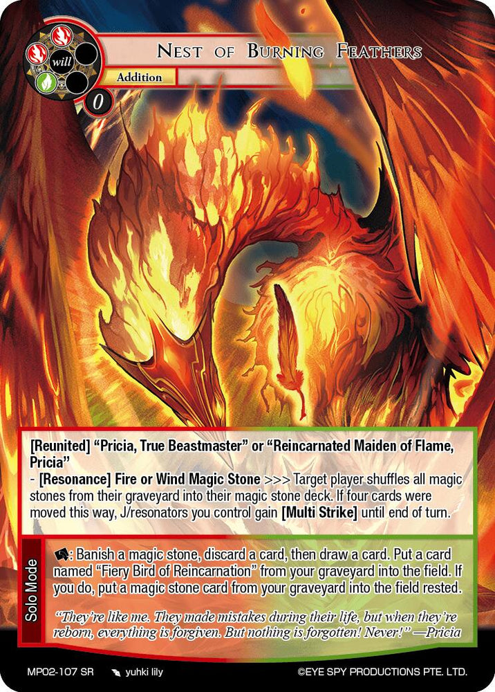 Nest of Burning Feathers (MP02-107 SR) [Masterpiece Collection 02 "Fates Reunited!"]