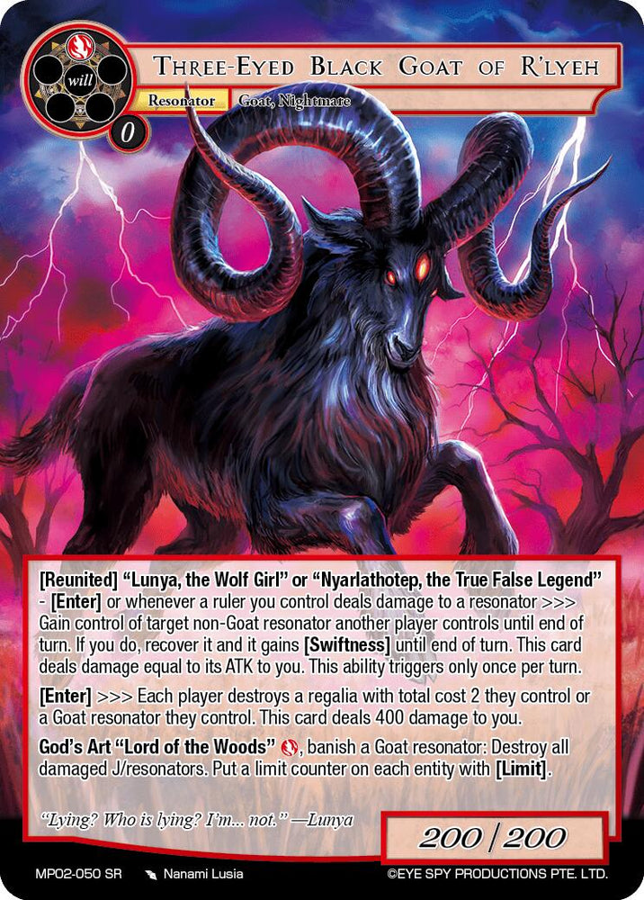Three-Eyed Black Goat of R'lyeh (MP02-050 SR) [Masterpiece Collection 02 "Fates Reunited!"]