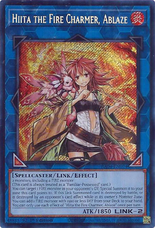Hiita the Fire Charmer, Ablaze [RA04-EN074] Secret Rare