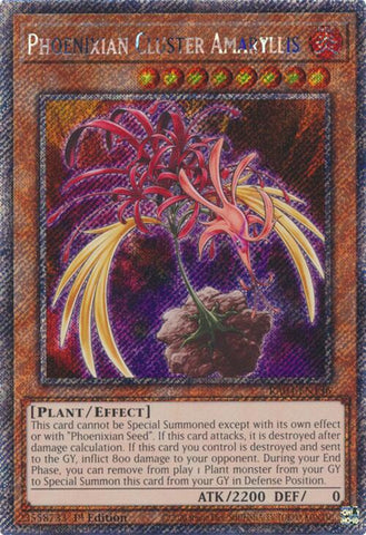 Phoenixian Cluster Amaryllis [RA04-EN136] Platinum Secret Rare