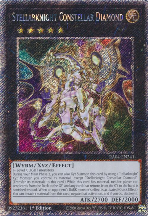 Stellarknight Constellar Diamond [RA04-EN241] Platinum Secret Rare