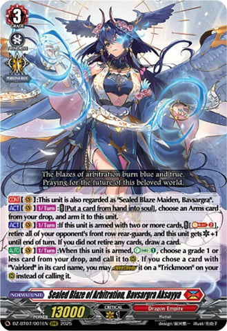Sealed Blaze of Arbitration, Bavsargra Aksayya (DZ-BT07/001EN) [DZ-BT07: Moon Fangs & Cerulean Blaze]