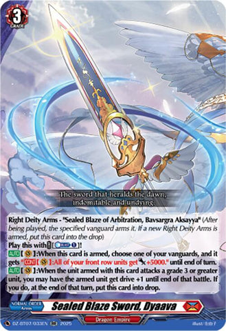 Sealed Blaze Sword, Dyaava (DZ-BT07/033EN) [DZ-BT07: Moon Fangs & Cerulean Blaze]
