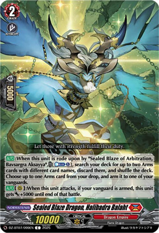 Sealed Blaze Dragon, Halibadra Balaht (DZ-BT07/099EN) [DZ-BT07: Moon Fangs & Cerulean Blaze]