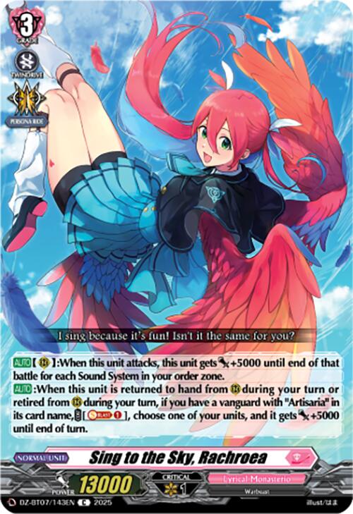 Sing to the Sky, Rachroea (DZ-BT07/143EN) [DZ-BT07: Moon Fangs & Cerulean Blaze]