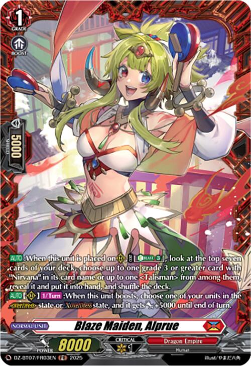 Blaze Maiden, Alprue (DZ-BT07/FR03EN) [DZ-BT07: Moon Fangs & Cerulean Blaze]