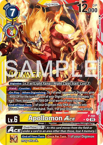 Apollomon ACE [P-191] (Store Tournament 2025 Vol.3 Winner Pack) [Promotion Cards]