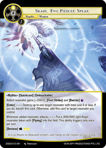 Skadi, Evil-Piercer Spear (ESD02-013 SR) [Descent into the Raven's Catacombs]