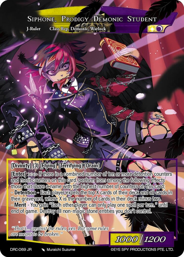 Raven's Order Class B's Representative, Siphone // Siphone, Prodigy Demonic Student (DRC-069 JR) [Descent into the Raven's Catacombs]