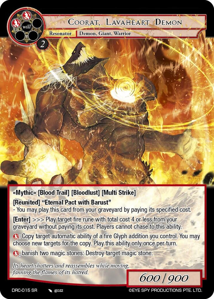 Coorat, Lavaheart Demon (DRC-015 SR) [Descent into the Raven's Catacombs]