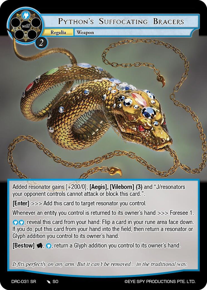Python's Suffocating Bracers (DRC-031 SR) [Descent into the Raven's Catacombs]