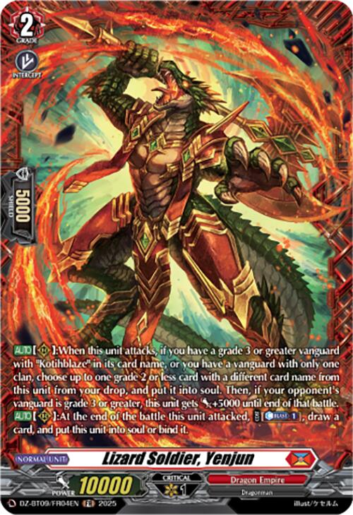 Lizard Soldier, Yenjun (DZ-BT09/FR04EN) [Super Brave Detonation]