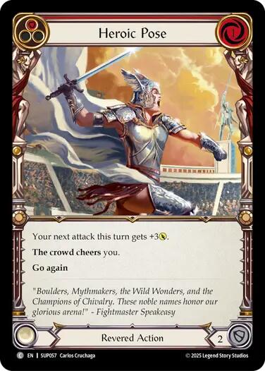 Heroic Pose (Red) [SUP057] (Super Slam)  Rainbow Foil