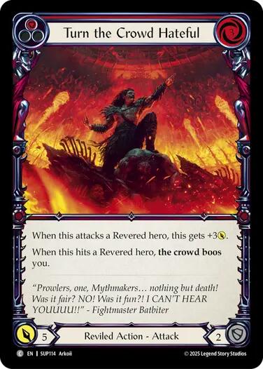 Turn the Crowd Hateful (Red) [SUP114] (Super Slam)  Rainbow Foil