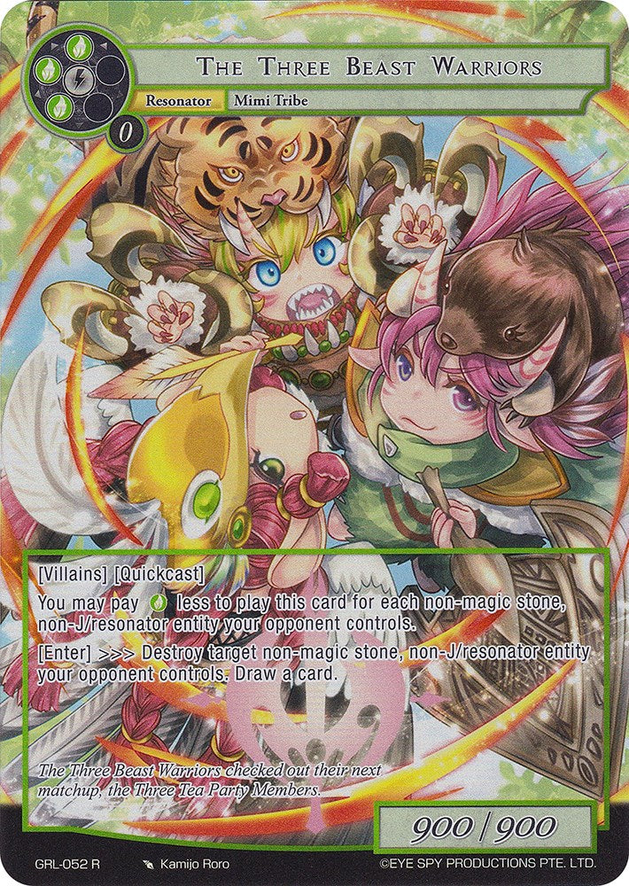 The Three Beast Warriors (Full Art) (GRL-052) [Game of Gods: Reloaded]