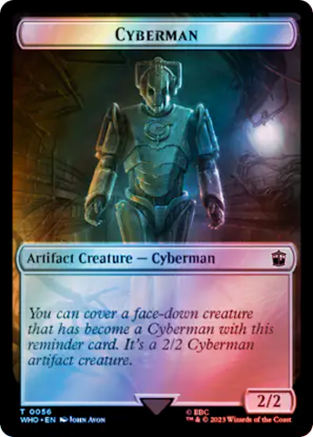 Fish // Cyberman Double-Sided Token (Surge Foil) [Doctor Who Tokens]