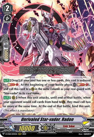 Unrivaled Star-vader, Radon (D-VS04/044EN) [V Clan Collection Vol.4]