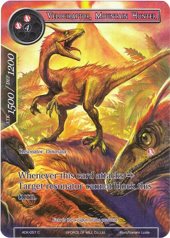 Velociraptor, Mountain Hunter (Full Art) (ADK-057) [Advent of the Demon King]
