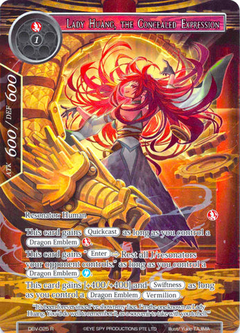 Lady Huang, The Concealed Expression (Full Art) (DBV-025) [The Decisive Battle of Valhalla]
